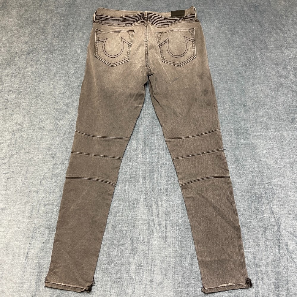 True Religion Jeans Mens 32x29 Gray Denim Everyday Wear Comfort Straight Leg